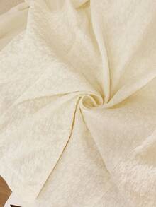 GlowEve CURVE 大码女式立领提花纽扣长袖衬衫，中国风衬衫 - 杏色 - 查看 4