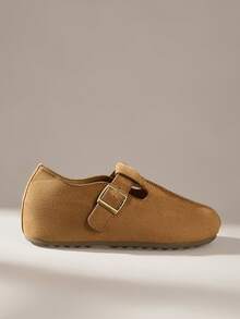 Solecia Women's Casual Versatile Commute Simple Buckle Flats - Brown - View 1