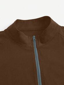 TaskEZ Plain Color Raglan Sleeve Zipper Front Pocket Scrub Uniform Jacket Brown Jacket Scrub Jacket Women S Jacket Fleece Jacket Women Cover Up Jacket