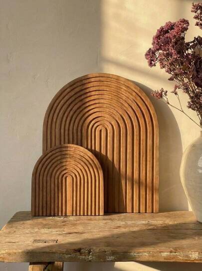 Cirelle 1pc Decorative Wood Cutting Board Wooden Board Rainbow Shaped Wood Serving Trays Boho Cutting Chopping Block Decor Serving Trays For Home Kitchen Decoration