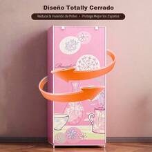 Muebles 10 Niveles Estante De Calzado Organizador Cubierta antipolvo Para Zapatero, Protector de 10 capas con cremallera para armario de zapatos, cubiertas de muebles para el hogar, cubierta Rectangular plegable Zapatero zapatera 10 Nivel de Zapatos de gabinete en Rack, Estante del Zapato de Lona Permanente del Organizador del almacenaje, for 30 Pares Zapatos con Prueba de Polvo Cubierta zapatera Zapatero - Rosa - Ver 8