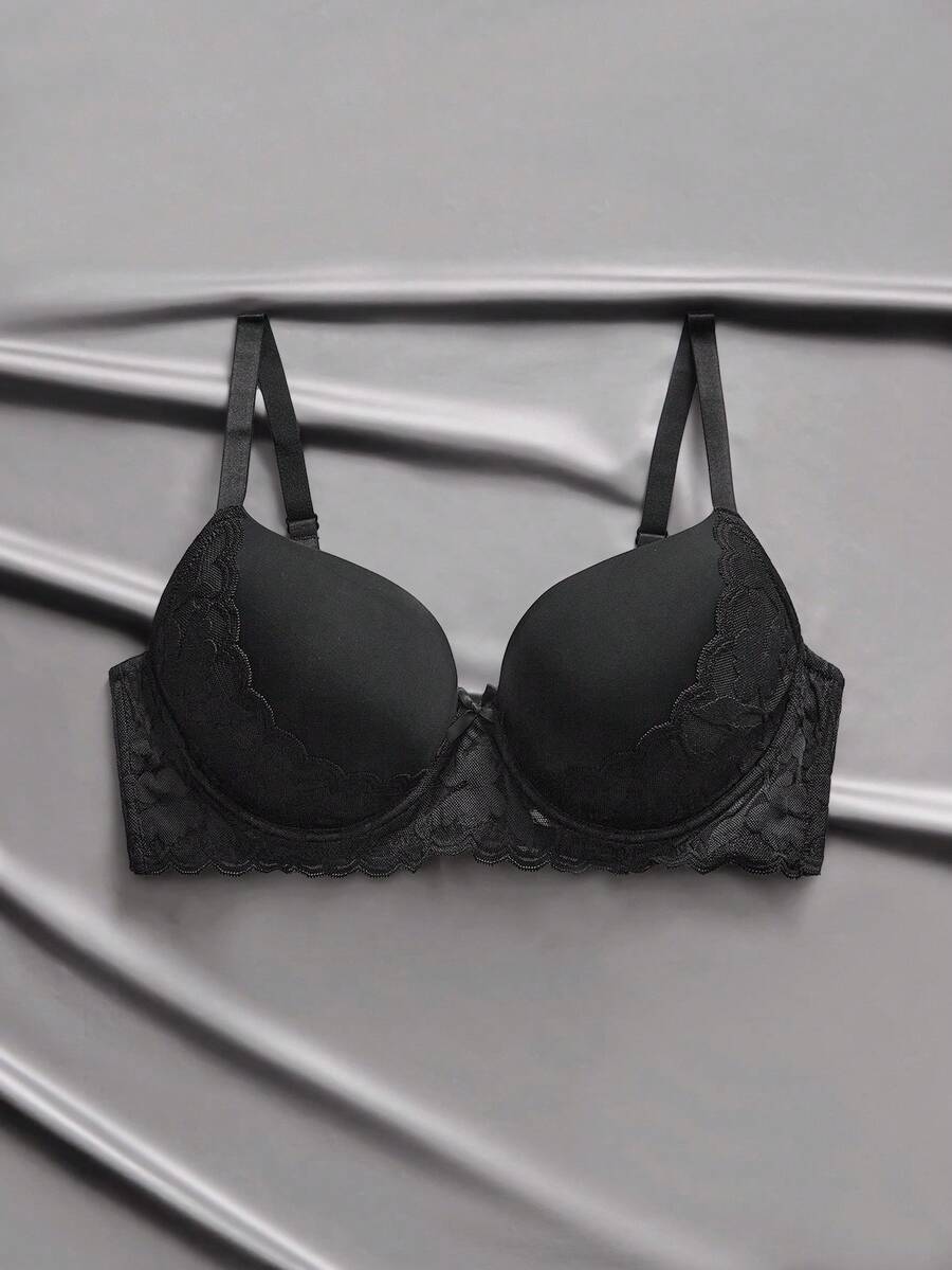 EmpressEnvy Plus Size Sexy Women's Lingerie, Lace Patchwork Design For Stable Support, Suitable For Daily Wear, Commute, And Party - Black - View 1