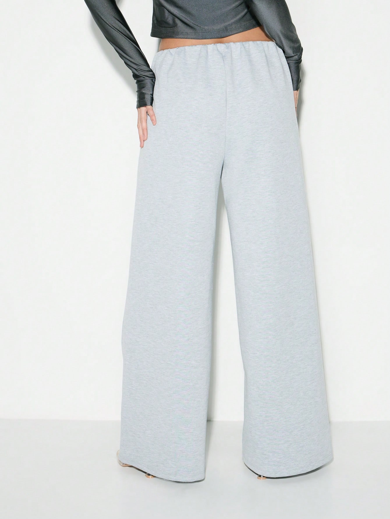 KIZN Wide Leg Jersey Sweatpants With Elastic Waistband