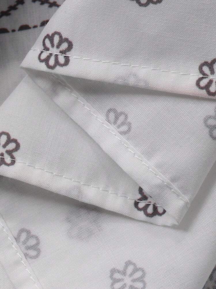 Floral Contrast Ruffle Tie-Waist V-Neck Long Sleeve Casual Vacation Dress For Women Maxi Dress Sundress