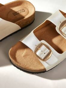 Solecia Sandal thời trang nữ, kiểu dáng tối giản và thoải mái, thích hợp đi biển và mặc hàng ngày trong dịp Giáng sinh. - trắng - Xem 6