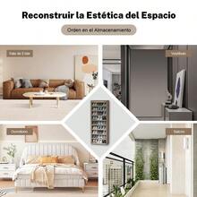 Muebles 10 Niveles Estante De Calzado Organizador Cubierta antipolvo Para Zapatero, Protector de 10 capas con cremallera para armario de zapatos, cubiertas de muebles para el hogar, cubierta Rectangular plegable Zapatero zapatera 10 Nivel de Zapatos de gabinete en Rack, Estante del Zapato de Lona Permanente del Organizador del almacenaje, for 30 Pares Zapatos con Prueba de Polvo Cubierta zapatera Zapatero - Café integral - Ver 4