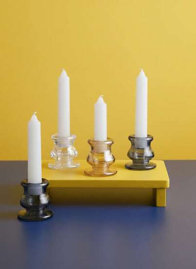 Joivida 1个手工玻璃极简主义烛台，浪漫节日装饰，适用于圣诞节、万圣节、复活节、情人节等节日，烛台装饰，节日家居饰品，优雅蜡烛展示，装饰品，浪漫烛光晚餐烛台，斋月节