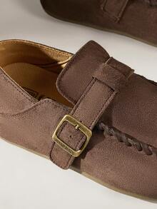 Solecia Women's Casual Versatile Commute Buckle Flats - Coffee Brown - View 5