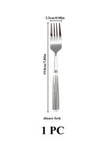 Madebyblanc 1/2 Bộ đồ ăn bằng thép không gỉ có tay cầm bằng gốm, bề mặt đánh bóng có họa tiết sọc Thìa tráng miệng, nĩa ăn tối và thìa để bàn bằng gốm - Dụng cụ nhà bếp sáng tạo bao gồm nĩa, thìa cà phê và thìa súp, lý tưởng cho bữa ăn hàng ngày - Nhiều màu - Xem 8