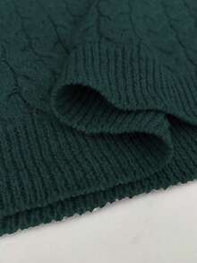 Elenzga بدلة سويتر طويلة الأكمام وبنطال طويل بأزرار، مجموعة ملابس شتوية/خريفية، مقاسات كبيرة، بتصميم بسيط وأنيق للنساء - أخضر داكن - مشاهدة 4