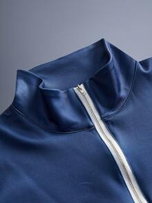 Driftmere Men's Business Casual Five-Pointed Star Print Zip-Up Sweatshirt And Pants Set, Fall Clothes - Multicolor - View 6