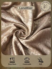 LanaWest Women's Gold Velvet Ruffle Collar Shoulder Pleated Long Sleeve Blouse, Elegant Western Party Wear, New Year - - Gold - View 2