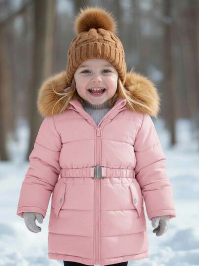 Emery Rose Kids Emery Rose Kids 女婴保暖连帽羽绒服，适合室内、户外滑雪、日常穿着、运动、玩耍、聚会、摄影、圣诞节等场合。