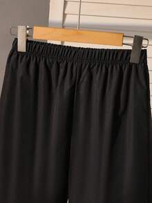 SHEIN Mirajuku 2pcs/Set Casual Teenager White Shirt And Pants Suit, Versatile And Minimalist Style For Tween Boys - Black and White - View 6