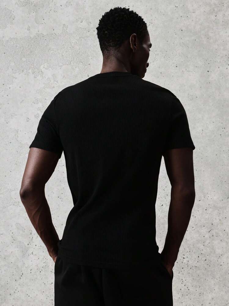 Ribbed Crew Neck Short Sleeve Tee