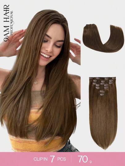 Clip-in haarextensies, echt haar, Remy haarextensies, clip-ins voor vrouwen, natuurlijk haar, clip-ins voor haarextensies