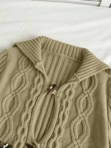 SHEIN Unity Cárdigan de mujer casual y versátil con textura retro - Caqui - Ver 5