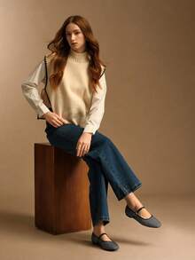 Rosivie Women's Buckle Design Casual Fashionable Flat Sandals - Black - View 3