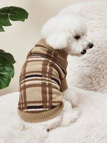 PETSIN 1 Checkered Printed Pet Sweater, Warm Pet Clothing For Cats And Dogs In Winter - Multicolor - View 4