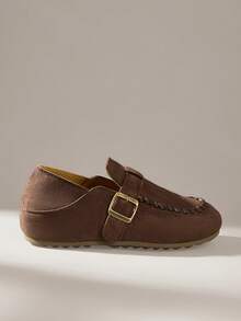 Solecia Women's Casual Versatile Commute Buckle Flats - Coffee Brown - View 1