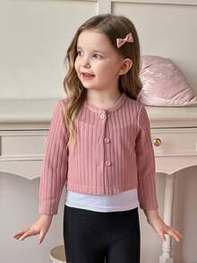 Young Girl Pink Ladylike, Cute, Elegant, Sweet And Pretty Fashionable Cardigan, Suitable For Spring, Summer, Autumn, Daily Wear, Parties, Travelling And School,Holiday,Summer,Travel - Pink - View 4