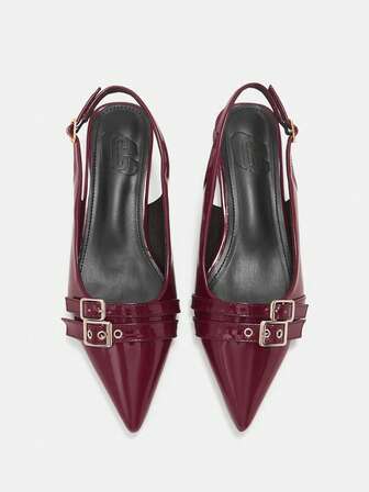 CUCCOO CURVES Bailarinas elegantes de punta fina con hebilla y ajuste ancho, adecuadas para el uso diario