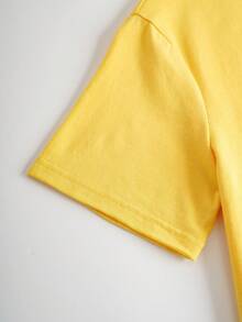 LOONEY TUNES X SHEIN Women's Casual Cute Cartoon Graphic Loose Fit Sleep Dress, Summer - Yellow - View 5