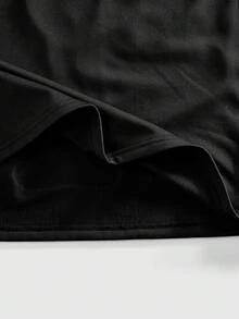 ROMWE MEN Street Life Men's Casual Graphic Print Tank Top & Drawstring Shorts Set - Black - View 4