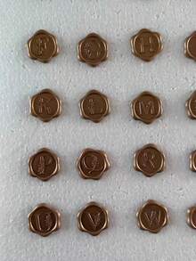 30/50 张字母蜡封贴纸，金色字母自粘蜡封贴纸，信封封口贴纸，自粘金色贴纸，适用于感恩节贺卡/礼品包装/婚礼订婚派对邀请函、生日派对、圣诞节等场合。 - 銅色 - 查看 10