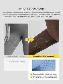 GLOWMODE 24" FeatherFit™ 舒適無縫高腰口袋加強版緊身褲，長效舒適，低影響瑜伽 - 肉桂靈感 - 查看 2