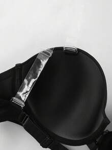 DesireSculpt 1件加大码前扣式钢圈文胸（女士） - 黑色 - 查看 6