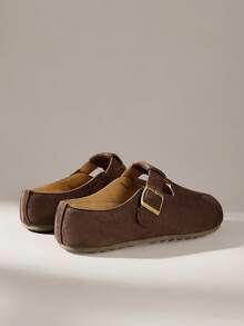 Solecia 女士休闲百搭通勤搭扣平底鞋 - 咖啡棕 - 查看 4