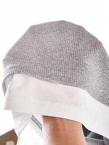 SHEIN Explorewe 2件組男孩休閒套裝，灰色華夫格拼接連帽短袖T恤與短褲，23號圖案運動風夏季返校穿搭 - 灰色 - 查看 3