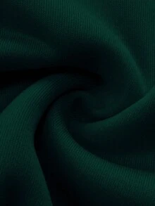 Manfinity Homme Áo nỉ trùm đầu thời trang đường phố dành cho nam, in chữ và có dây rút, lót nhiệt ấm áp cho việc đi lại hàng ngày, Thu/Đông - Màu xanh lá cây đậm - Xem 5