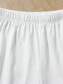 Mirajuku Bộ 2 áo thun thể thao tay ngắn và quần short họa tiết chữ 3D thời trang du lịch thường ngày cho bé trai tuổi teen, mùa hè - trắng - Xem 4