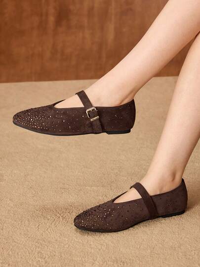 MOTF PREMIUM أحذية نسائية مريحة متعددة الاستخدامات ذات أصابع مربعة وكعب منخفض للتنقل اليومي