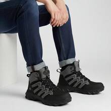 SEGURITO Botas damas trabajo, botas tacticas, impermeables, puntera de acero, planta de Kevlar, suela antideslizante, forro microfibra transpirable, elegante y resistente, ofrece una sensación cómoda al pisar. Adecuado para trabajadores de la construcción, personal de logística, carpinteros, senderismo, actividades al aire libre, trabajo y diversos deportes al aire libre. - Negro - Ver 3