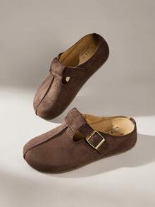 Solecia 女士休闲百搭通勤搭扣平底鞋 - 咖啡棕 - 查看 1