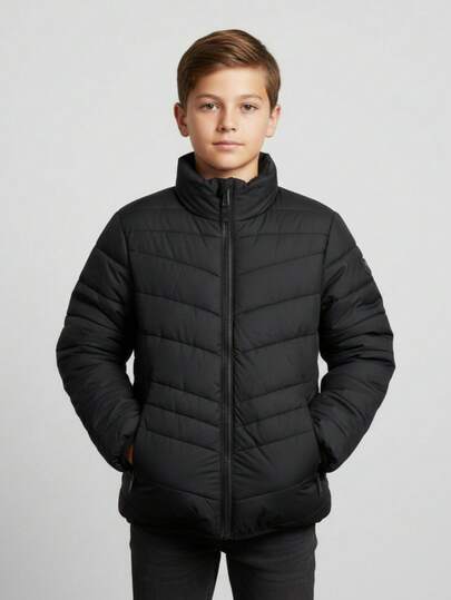 Chamarra escolar acolchada para niño – Abrigo cálido, ligero y duradero que garantiza comodidad todo el día