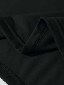 Camiseta de manga corta con cuello redondo, adornada con estampado, para ropa de Año Nuevo, camisetas gráficas para mujeres - Negro - Ver 3