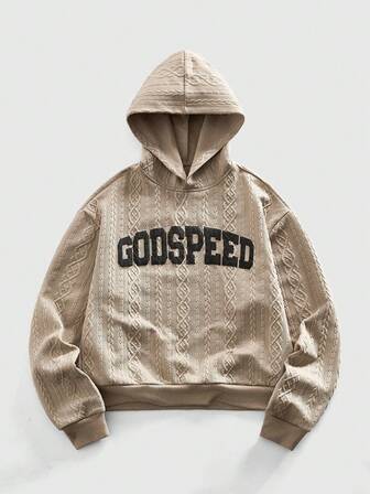 Street Life Sudadera con capucha casual vintage de manga larga con gráfico en relieve para hombres