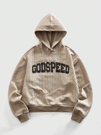 Street Life Herren Langarm Vintage Lässig Prägegrafik Hoodie