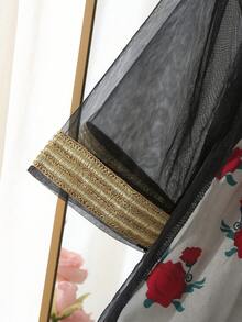 SHEIN Bộ 2 váy lưới in họa tiết hoa thanh lịch cho bé gái - màu đen - Xem 3