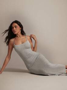 Hauture Women's Low Back Detail Casual Knit Maxi Dress