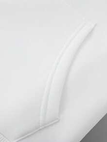 Manfinity Dauomo 男士白色樱花标语印花连帽衫，带口袋，休闲套头卫衣，适合日常穿着，秋冬季 - 白色 - 查看 8