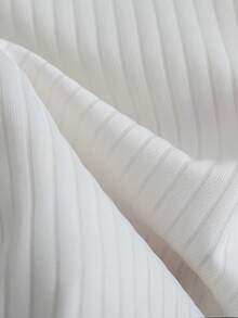 Franclia Spring/Summer New Simple Front Button Decor Hem Slit Ruffle Hem Short Sleeve T-Shirt - White - View 6