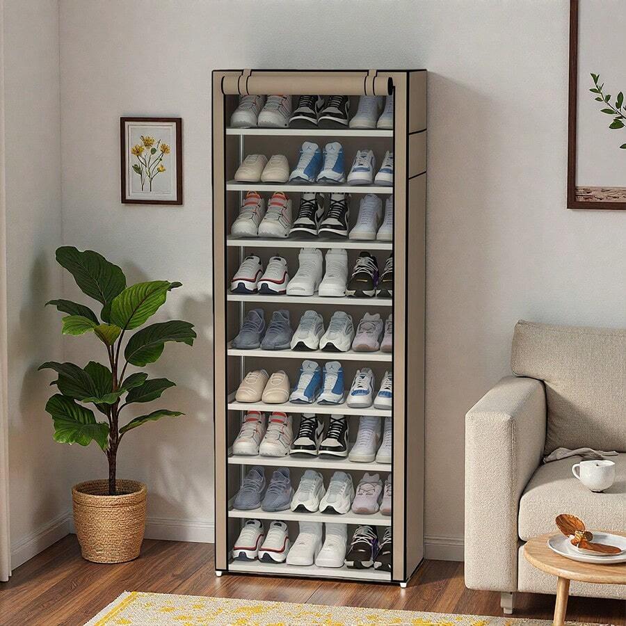 Muebles 10 Niveles Estante De Calzado Organizador Cubierta antipolvo Para Zapatero, Protector de 10 capas con cremallera para armario de zapatos, cubiertas de muebles para el hogar, cubierta Rectangular plegable Zapatero zapatera 10 Nivel de Zapatos de gabinete en Rack, Estante del Zapato de Lona Permanente del Organizador del almacenaje, for 30 Pares Zapatos con Prueba de Polvo Cubierta zapatera Zapatero