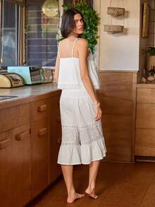 波西米亚风女士睡衣套装 - 白色 - 查看 2