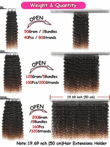 Boho Braids 100%真人发丝，深波浪羽毛线波西米亚风钩编发，真人发沙龙级丝滑无痕隐形接发，适合发量较少的女性，微环预编真人发接发 - SNATURAL/30 - 查看 5