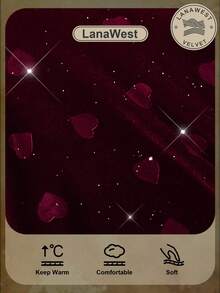 LanaWest Women's Western Casual Autumn/Winter Velvet Heart Embossed Glitter Fabric Party, Christmas, New Year Jumpsuit - Burgundy - View 2